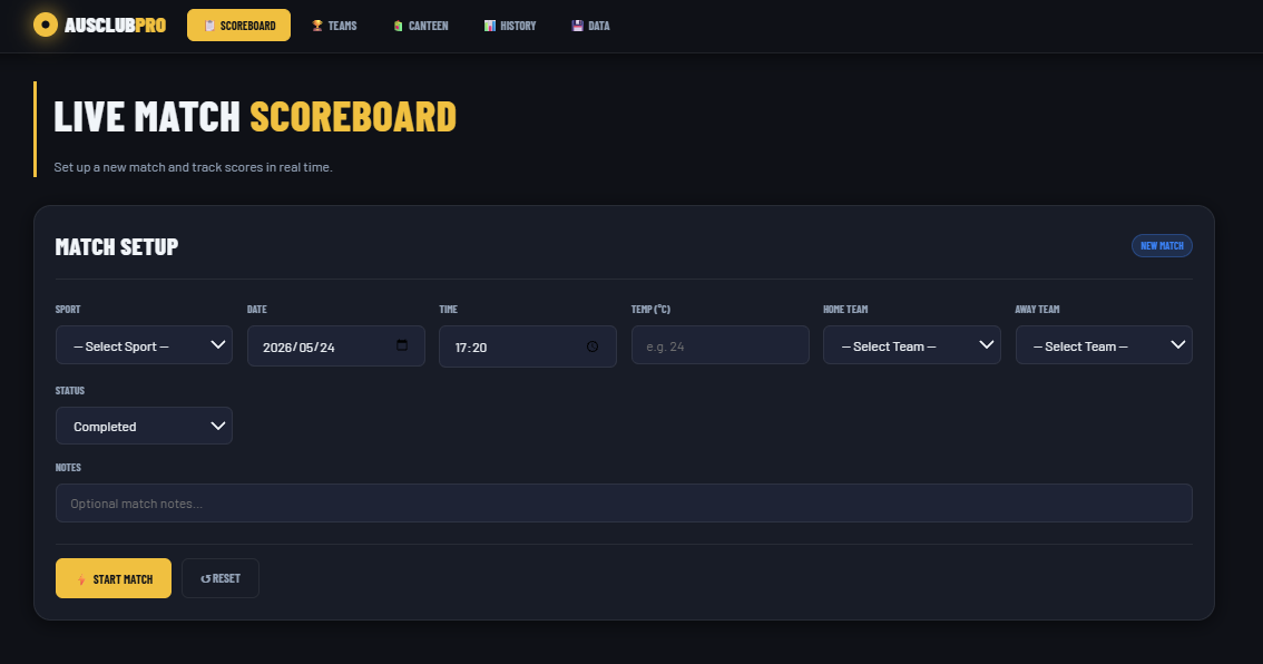 Live Match Scoreboard